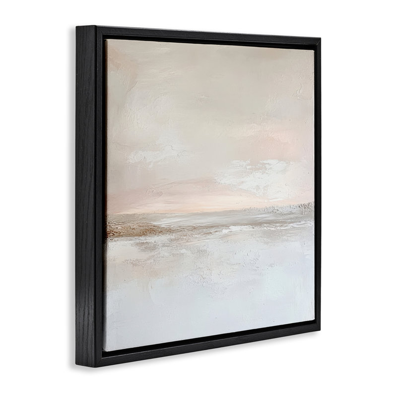 Cadre flottant à paysage abstrait en sourdine, par Petal Prints Design, H 18 po x l 18 po, Cadre flottant noir de jais