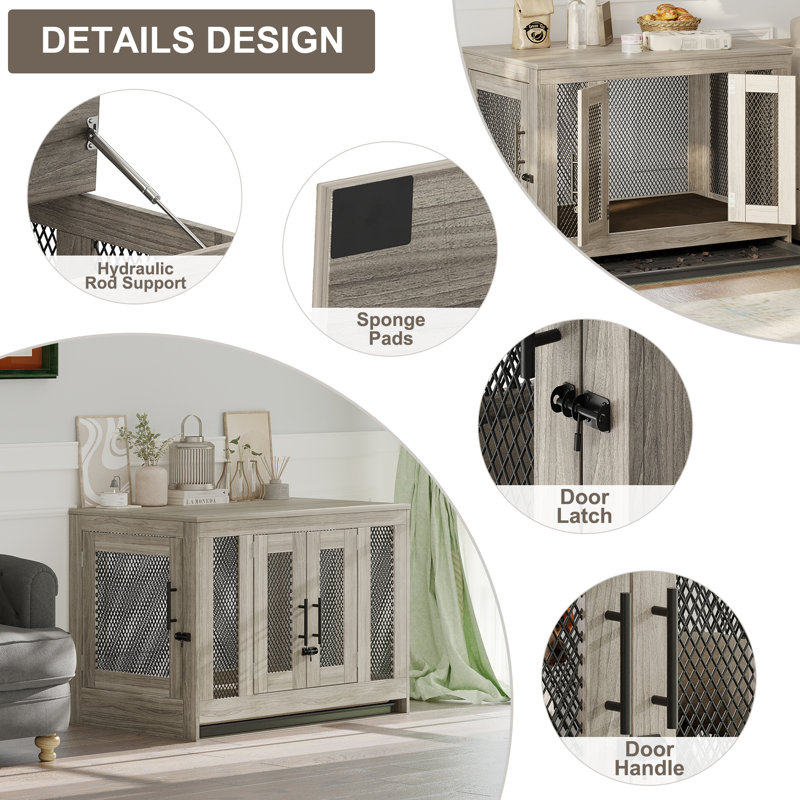 Meuble de rangement pour chien en bois pour chien 38,5 po x 23,6 po x H 28 po