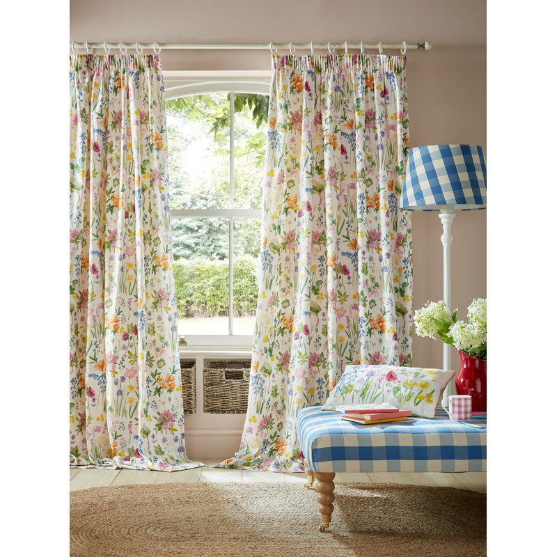 Cotton Blend Curtain Panel Pair, 229cm W x 183cm L