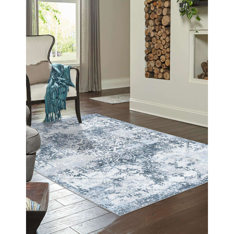 Massie Floral Indoor Rug, Rectangle 6'1" x 9'