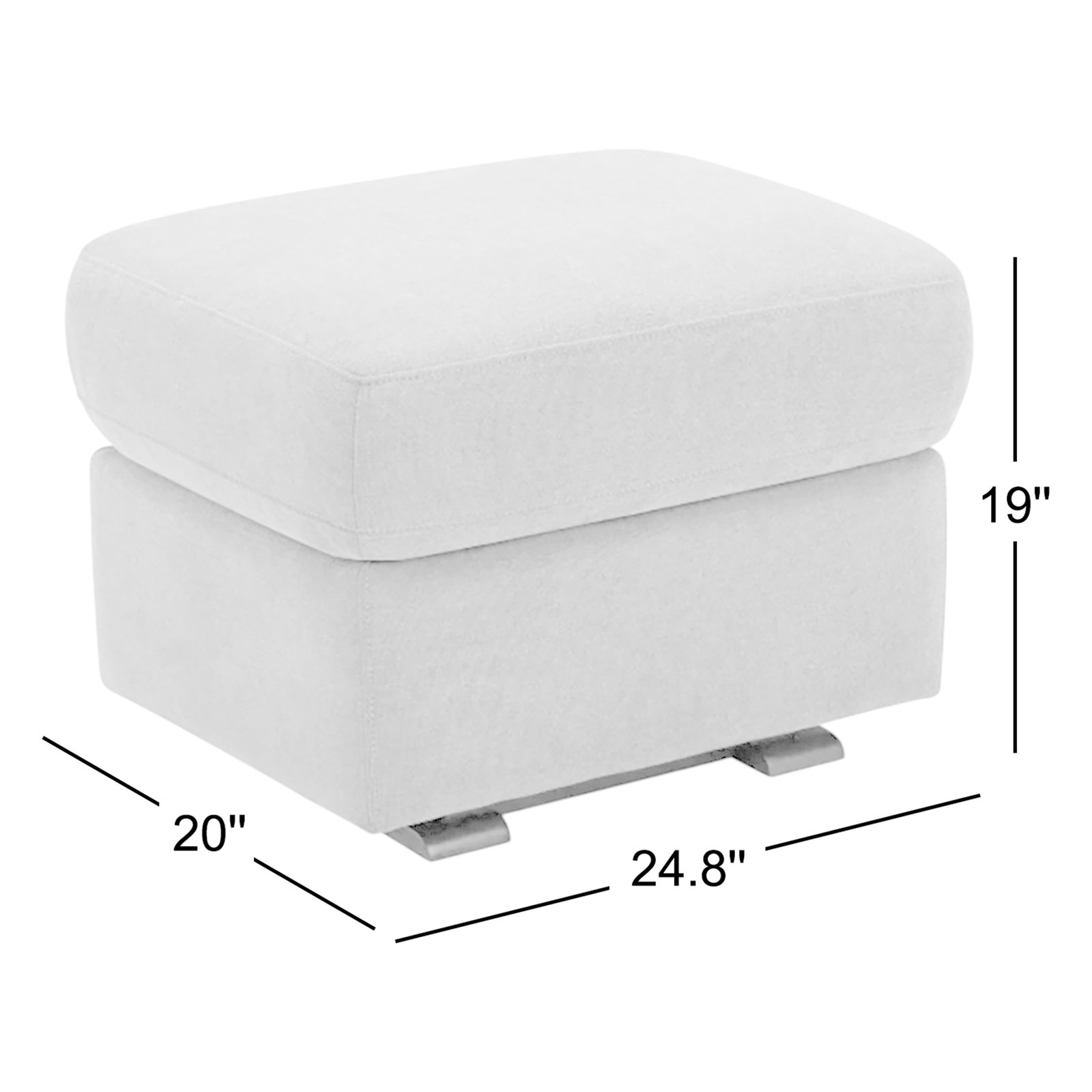 Nurture The Glider Plus 20" Ottoman, Gray Cotton Blen