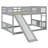 Full Over Full Bunk Bed With Ladder With Slide, Gray (Old SKU :LT000208AAE)-727735703