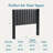 Lucid Wingback Upholstered Headboard with Tufted Channels, 56.75-Inch Height Headboard, King/California King, Dark Gray-288469922-288469931