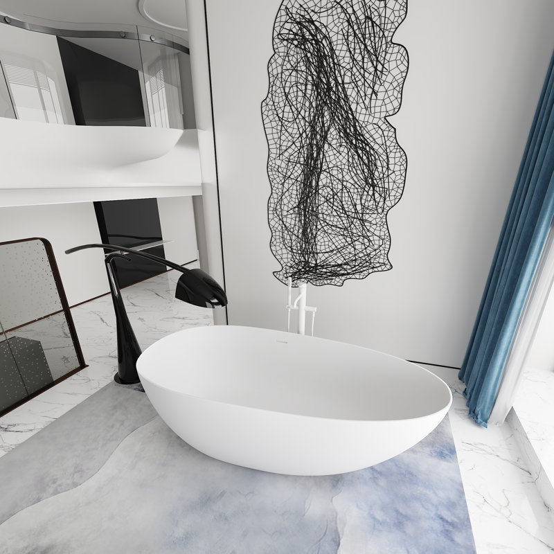 67'' x 33.5'' Soaking Solid Surface Bathtub