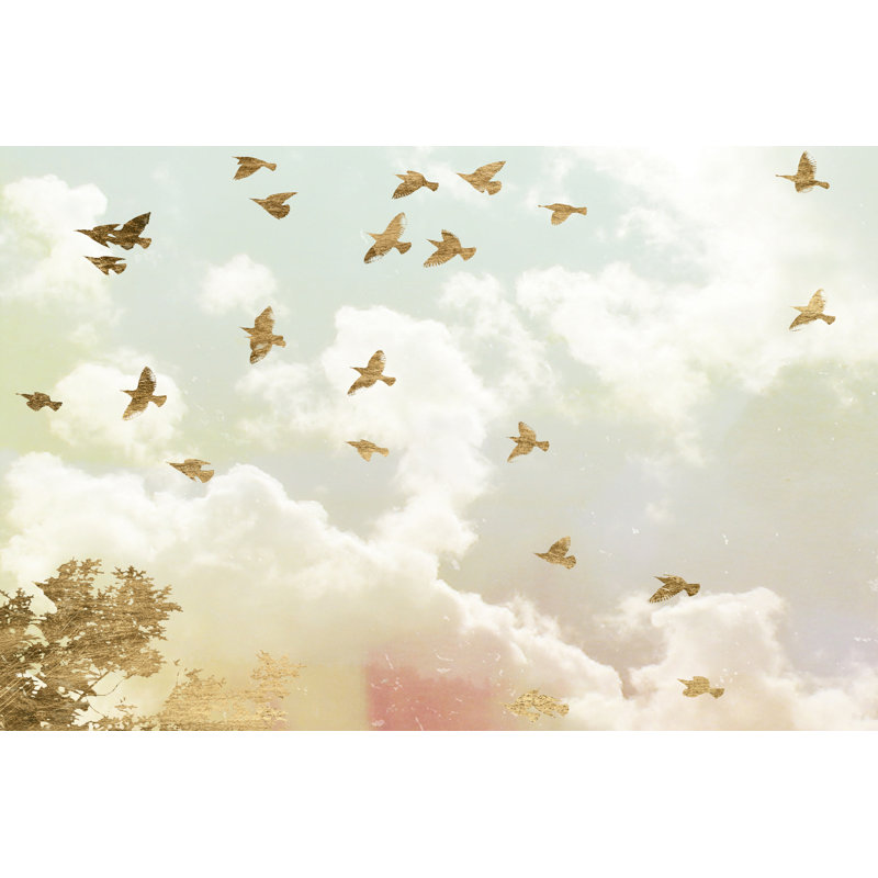 «Golden Flight I», impression sur toile, H 12 po x l 18 po