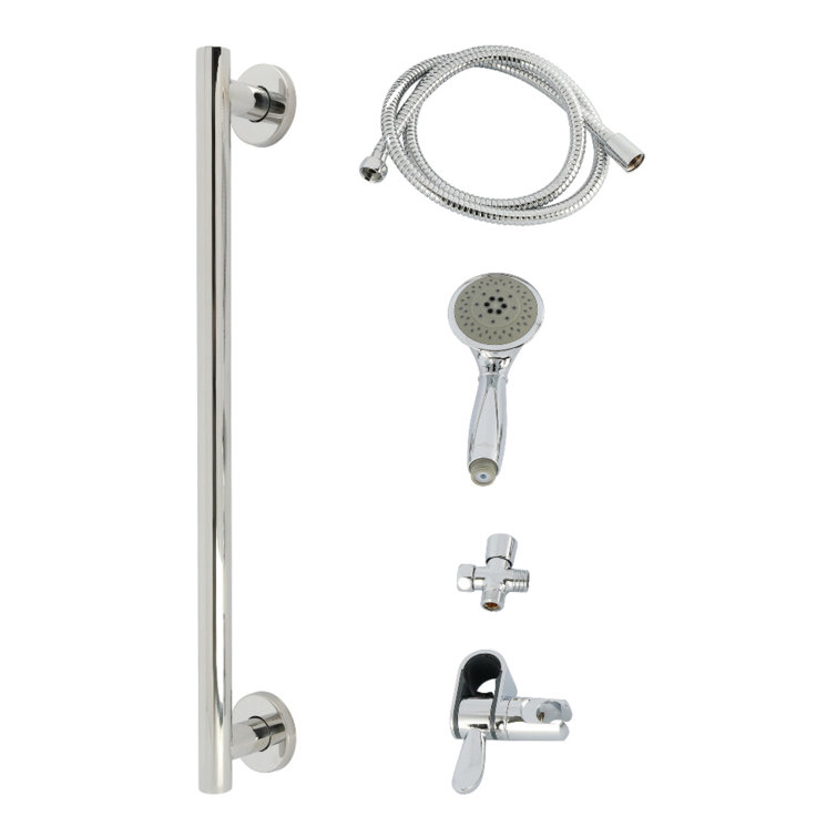 Kingston Brass Made To Match Shower System With Slide/Grab Bar And Hand Shower