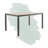 Vicente Rectangular Wood Metal Outdoor Dining Table , 59.1'' in. W 35.4'' in. D