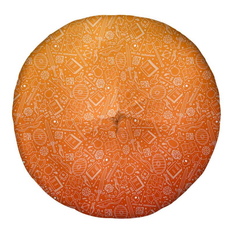 Coussin de sol Katelyn Elizabeth, 26 po x 26 po, Orange / blanc cassé