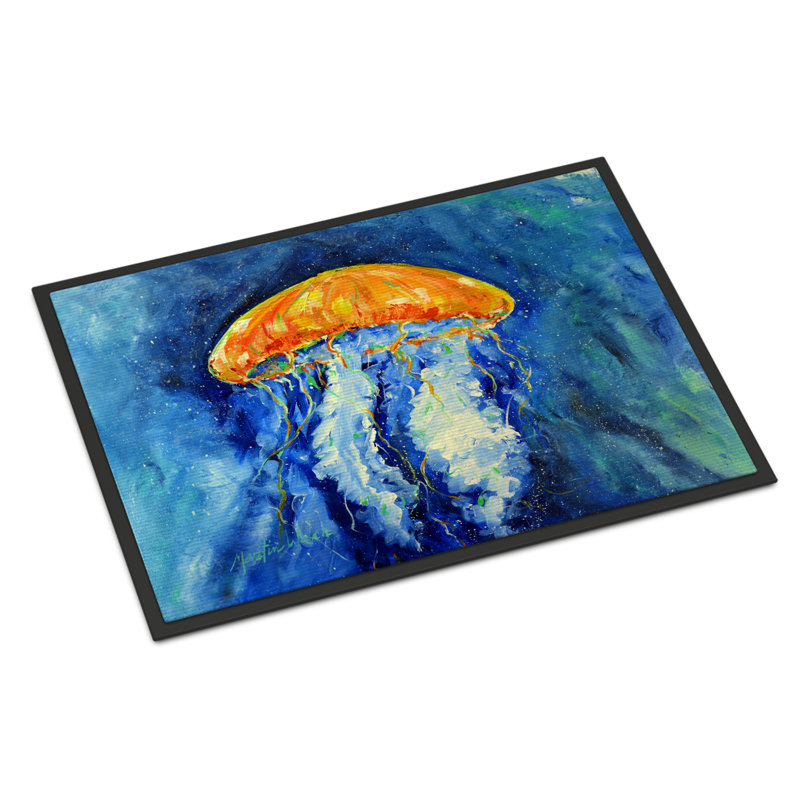 Tapis antidérapant Calm Water Jellyfish, Rectangle 1 pi 6 po x 2 pi 3 po