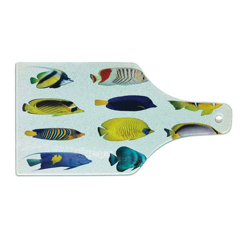 Multicolore planche à découper en verre trempé Ambesonne