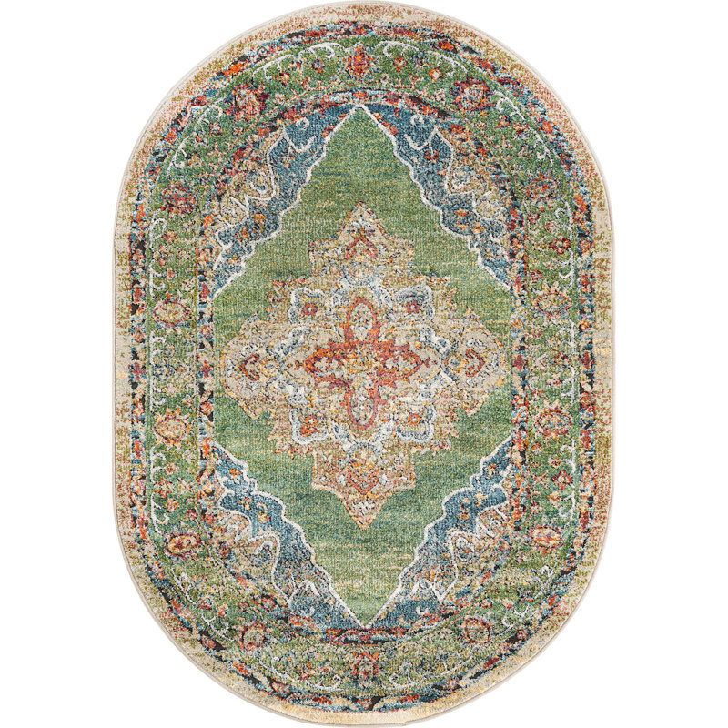 Mekalah Oriental Indoor Rug, Oval 4' x 6'