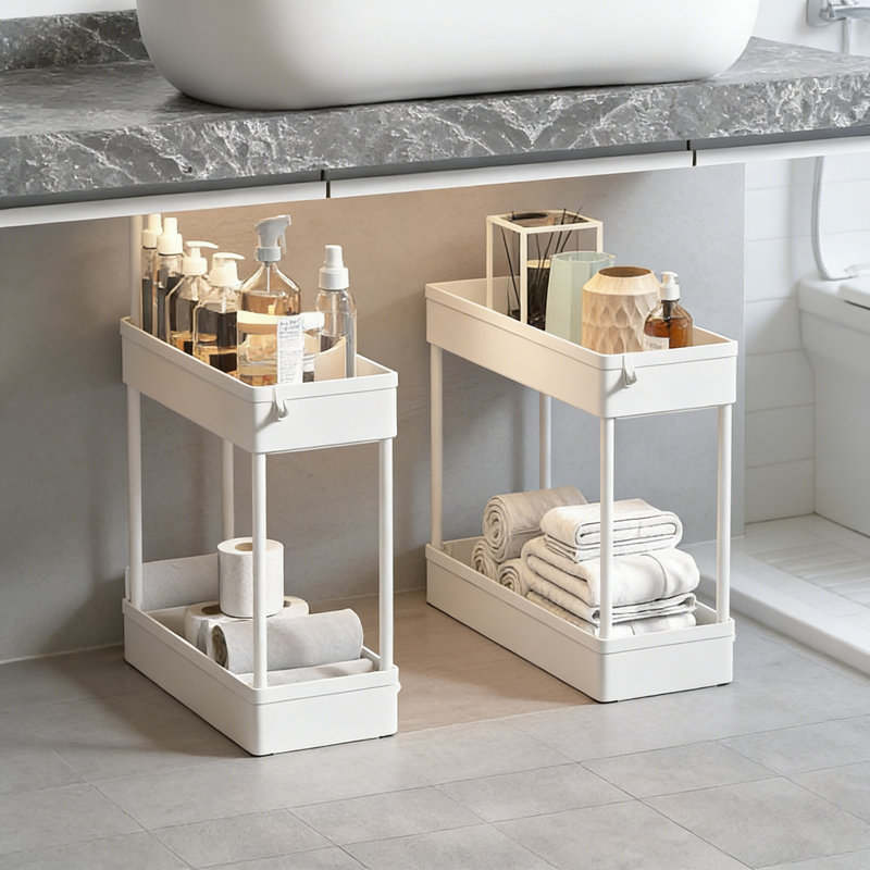 4-Tier Slim Rolling Storage Cart With Wheels, Narrow Skinny Organizer For Small Spaces