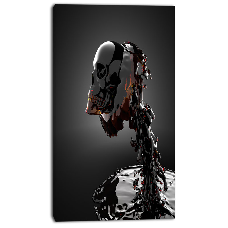 «Skull in Liquide», impression sur toile tendue, H 32 po x l 16 po x P 1 po