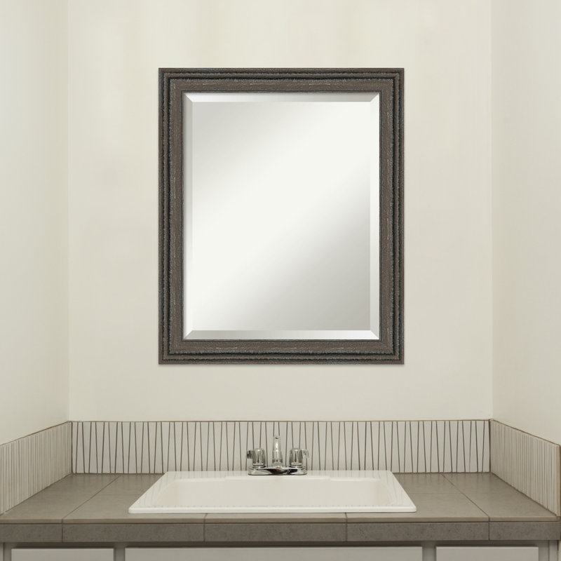Miroir mural Hauck, 23,5 po x 19,5 po, Brun