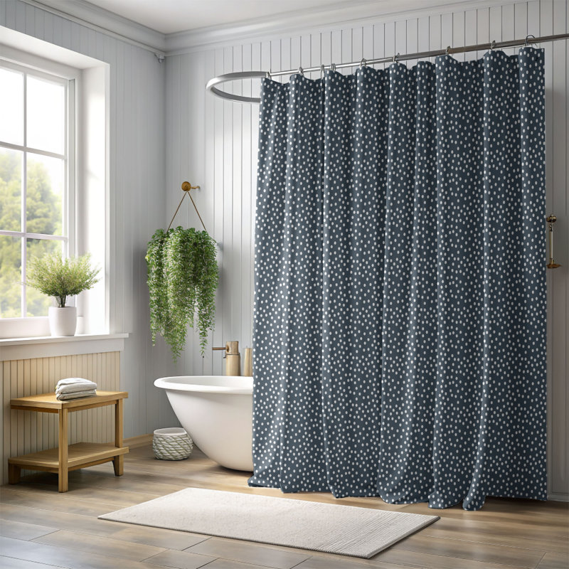 Rideau de douche Honey Grid - Premium, H 74 po x l 71 po, Bleu