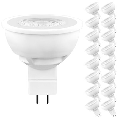 Ampoules DEL Luxrite MR16 à intensité variable, halogène 50W, blanc naturel 3500K, 6,5 watts, 500 lumens, ampoule DEL 120V GU5.3, calibre de luminaire fermé (paquet de 16)