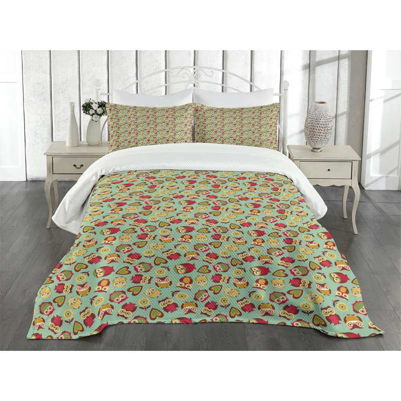 White King Size Quilted Bedspread Set for Kids Unisex