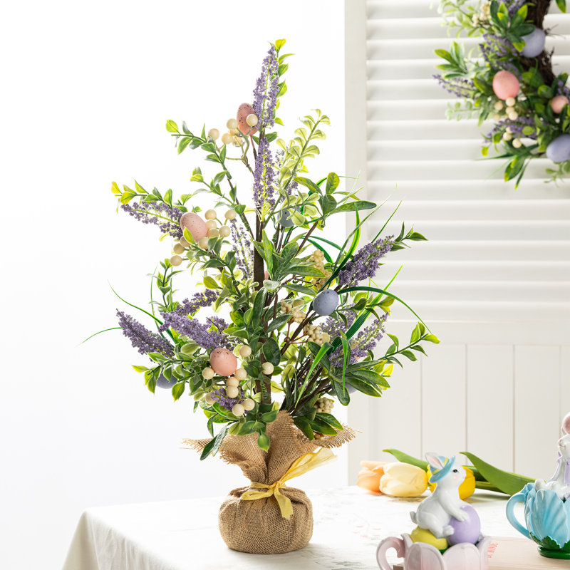 21"H Easter Egg & Lavender Table Tree Décor