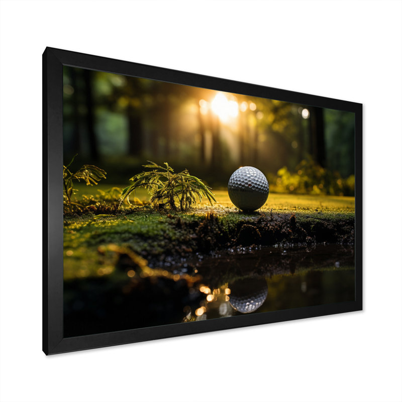 Golf Precision Putt II - Sports Canvas Art Print, H 24 po x l 32 po, Cadre simple noir