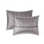 Ensemble d'édredon 7 pièces jacquard gris / taupe très grand-125330706-125330709