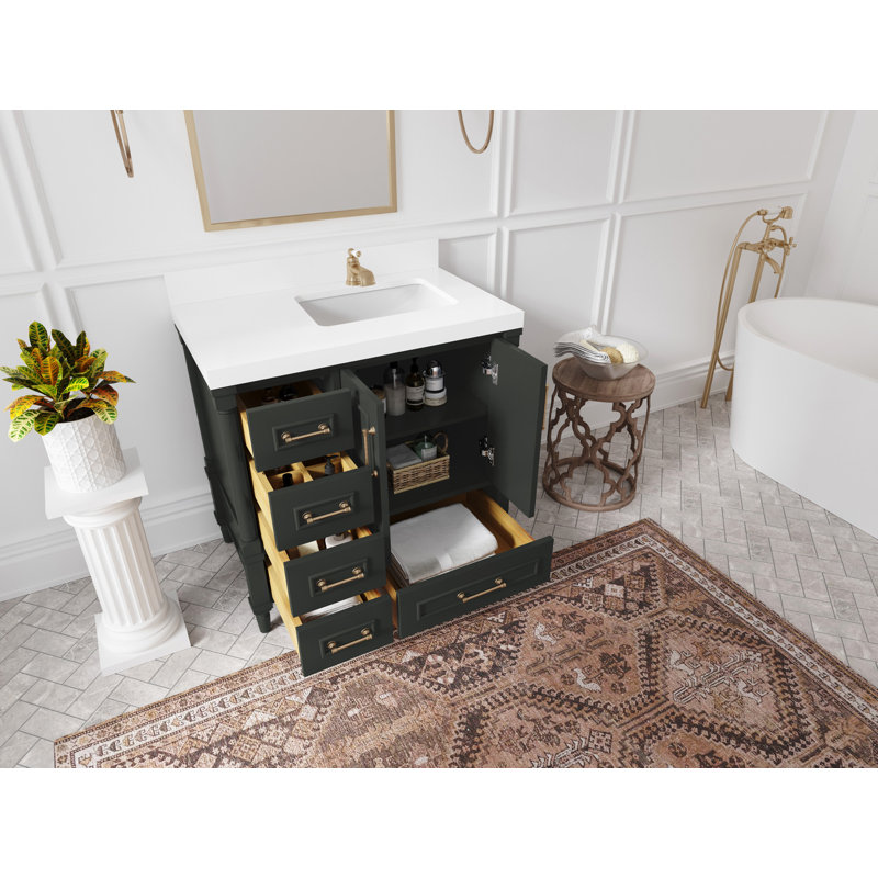 Ensemble de meuble-lavabo simple 36 po Aberdeen, Brun Viola