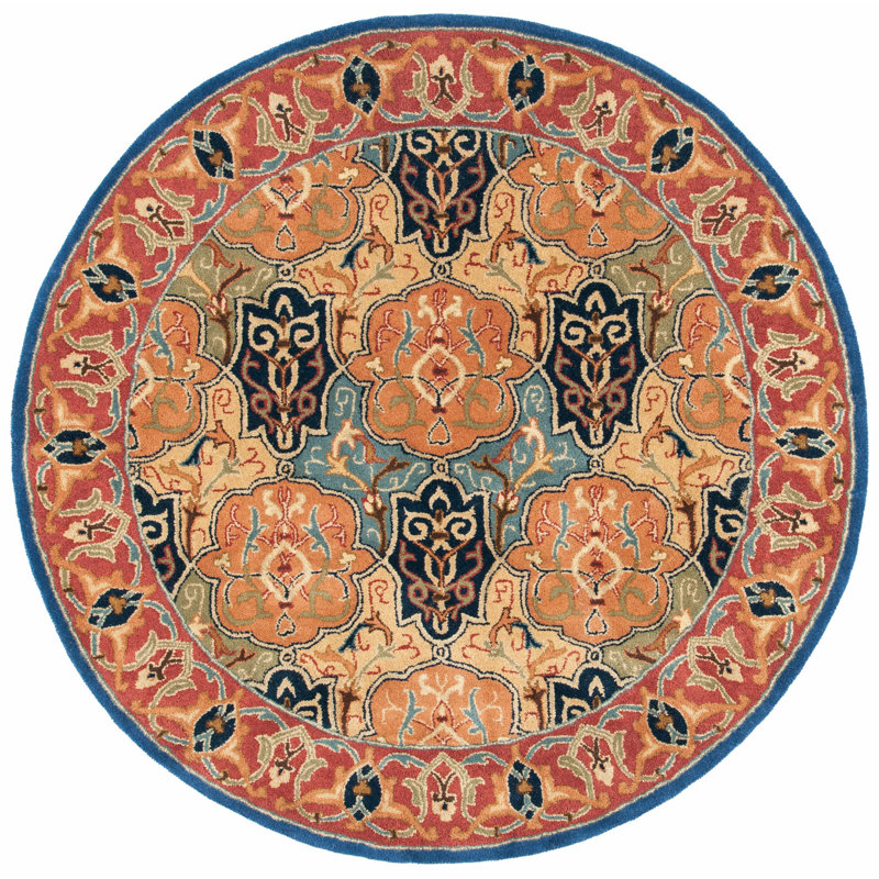 Colyt Hand Tufted Indian Wool Oriental Rug, Round 6'