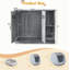 Armoire à litière pour chat avec prise de courant, meuble à litière moderne pour grandes boîtes à litière automatiques, bac à litière caché avec bac à litière, tablettes de rangement réglables, gris