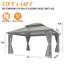 Pavillon de jardin en aluminium - Pavillon de jardin en acier galvanisé avec rideaux et filets-108467014