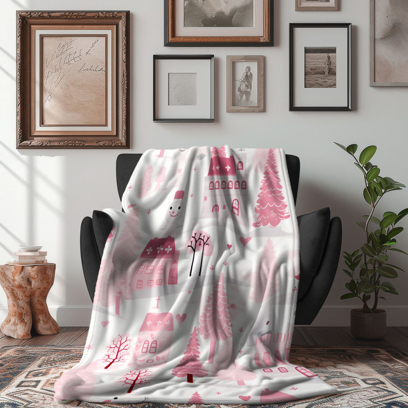 Couverture rose 1 pièce de qualité supérieure, L 50 po x L 60 po