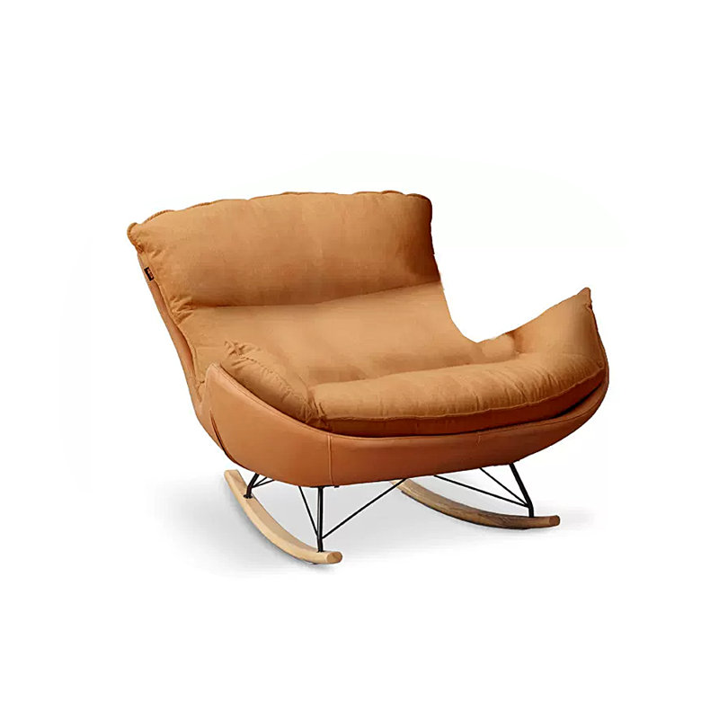 Chaise berçante simple Eggshell, Brun