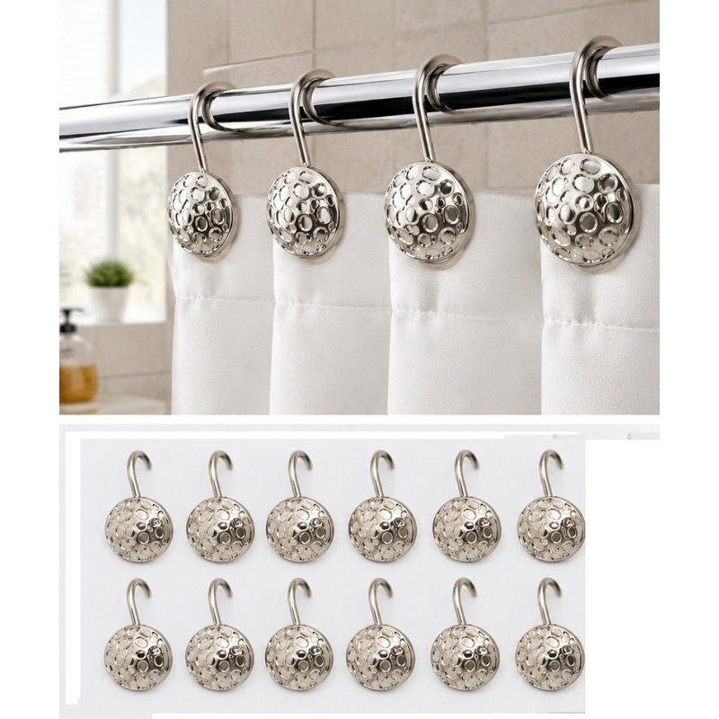 Crochets de douche circle dot, Nickel