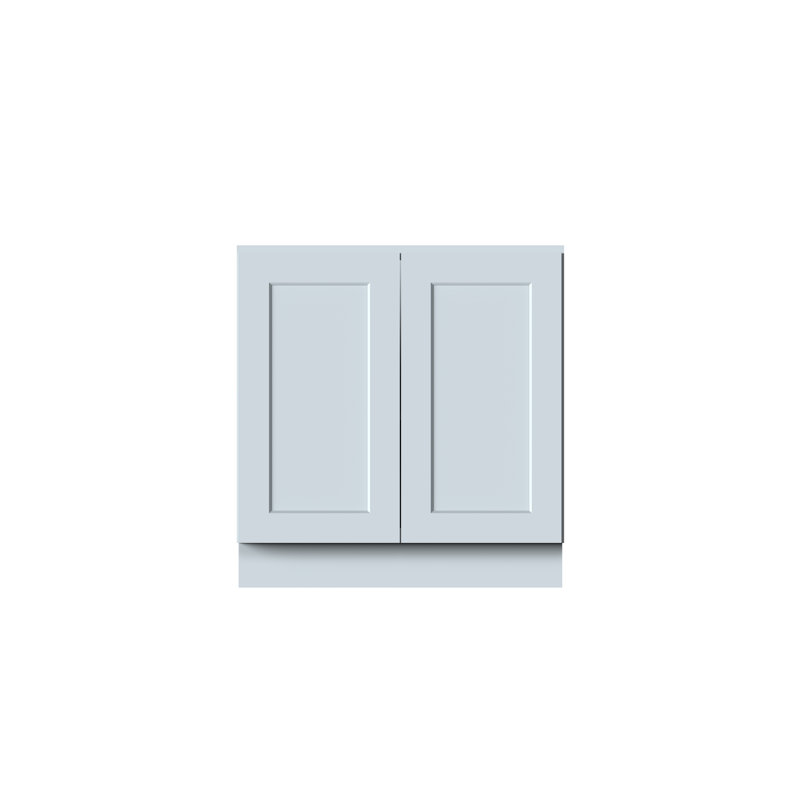 Armoire de base double à portes pleine grandeur de style Shaker de DL Cabinetry (prête à assembler) l 33 po x H 34,5 po x P 24 po - gris tourterelle