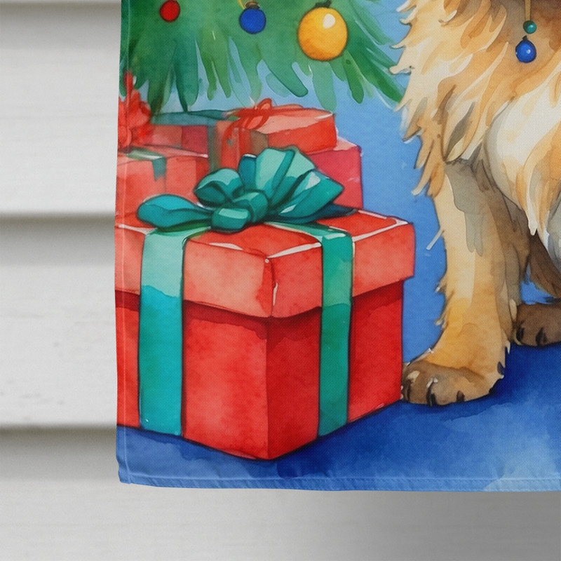 Drapeau de Noël maison de renne, Cairn terrier