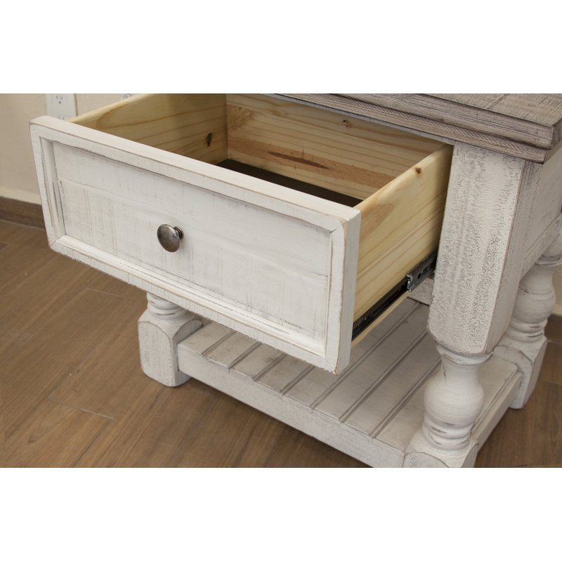Table de chevet 1 tiroir Berchie, Blanc