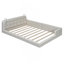 Grand lit plateforme tapissier avec 2 lampes de lecture, blanc