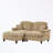Chenille Loveseat with Flared Arms and ottoman-96757122