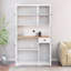 Armoire de cuisine blanche de 71 po avec base stable, tablettes réglables, 6 portes et 1 tiroir, armoire de conception moderne autoportante pour le rangement du lait, tiroir