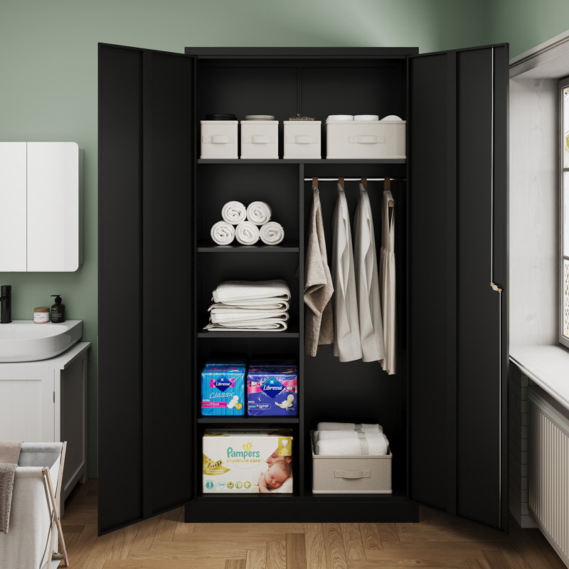 Casier 5 sections - 2 niveaux, Noir, H 72 po x l 36 po x P 17,7 po
