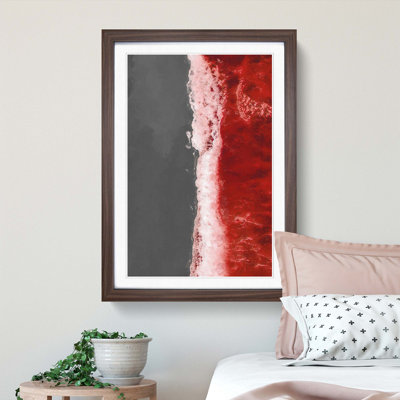The Red Ocean Waves in Abstract - Picture Frame Graphic Art Print