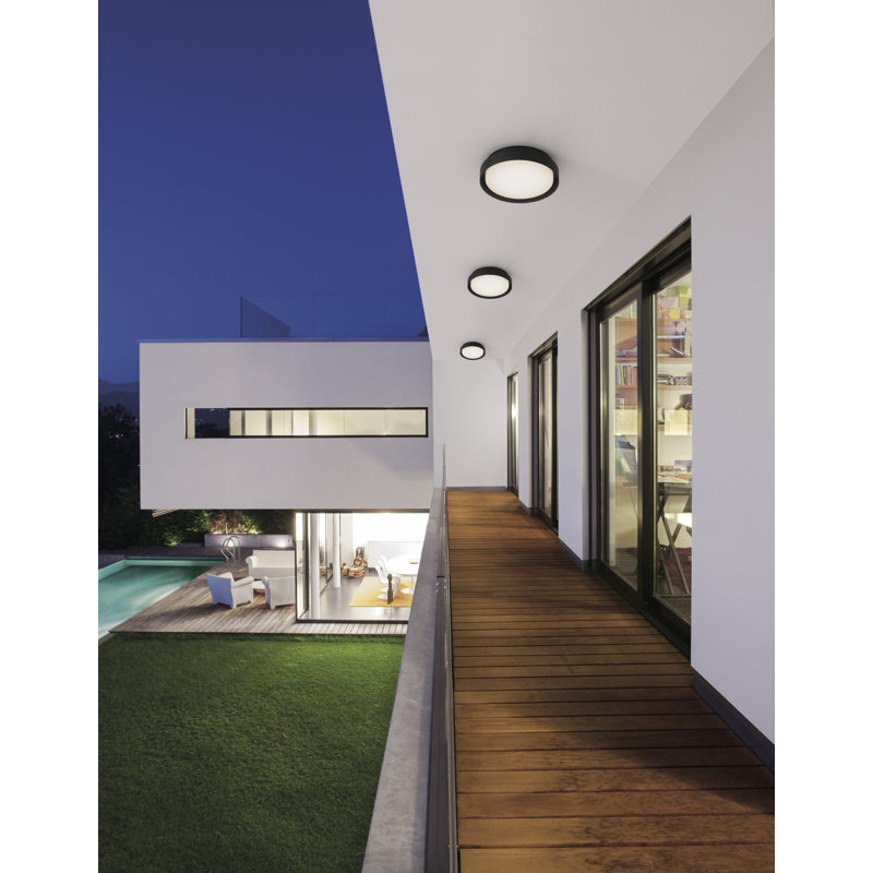 Haversham LED Outdoor Flush Mount, Black