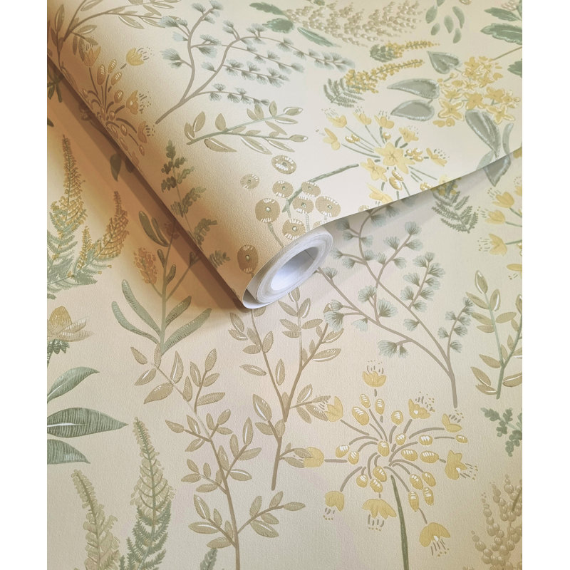 Rouleau de fleurs Landric, Beige