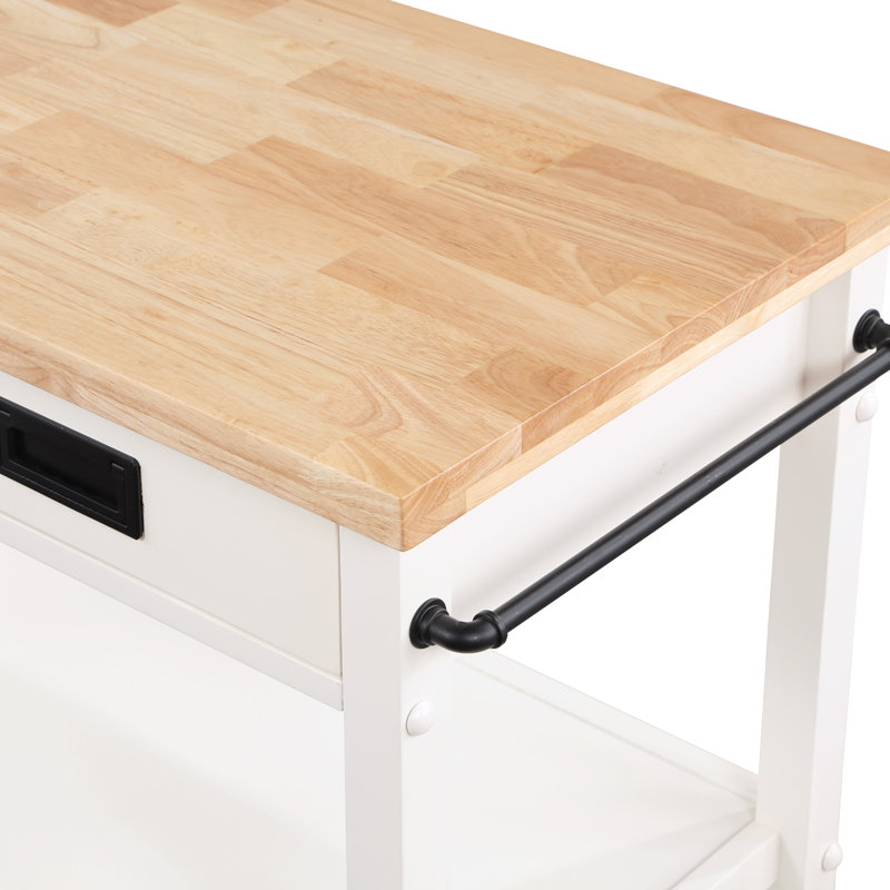 Brothwells Solid Wood Kitchen Cart, White