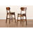 Goguen Justin Sand Fabric Upholstered And Walnut Brown Finished Wood 2-Piece Bar Stool Set-138613224