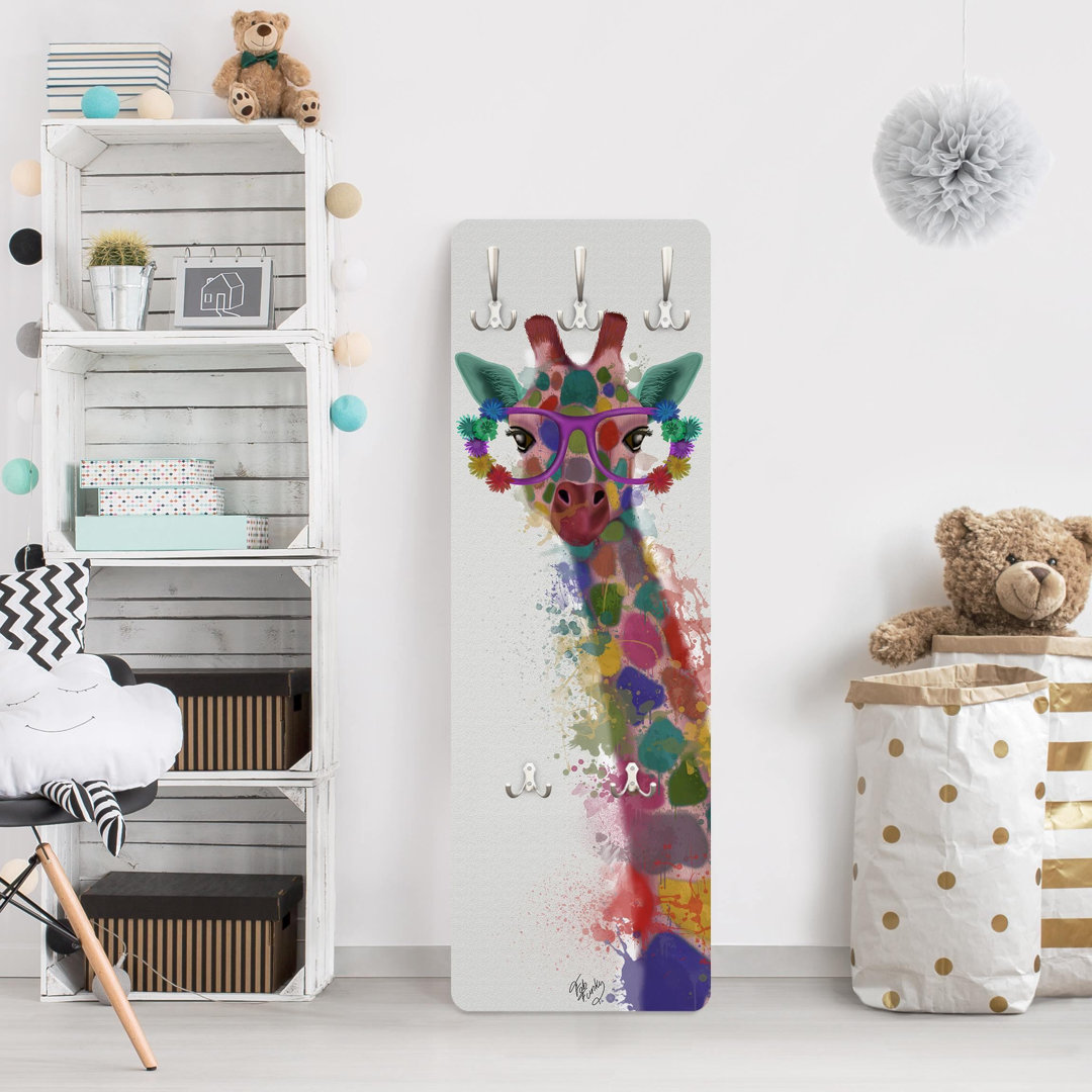 Wandgarderobe Regenbogen Splash Giraffe