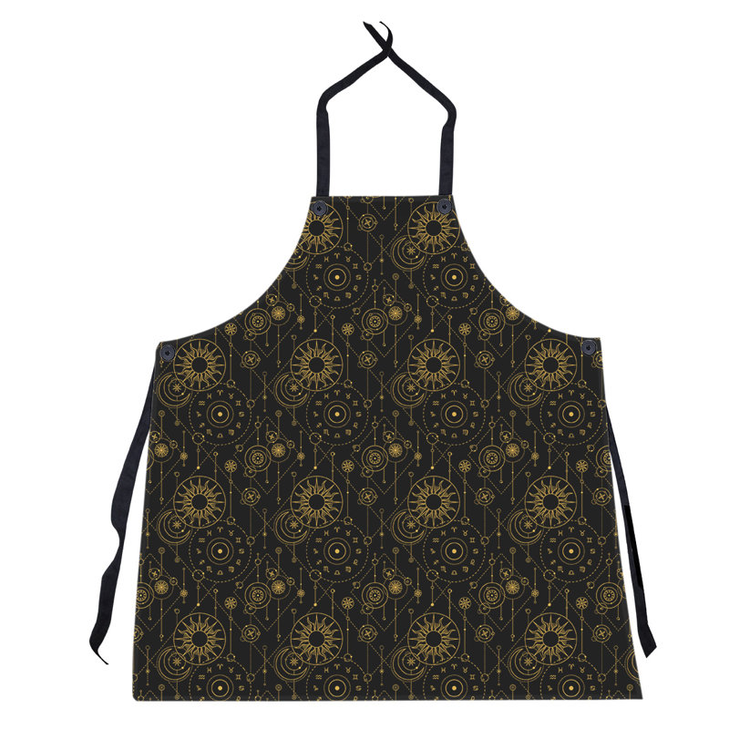 Bib Apron, Black/Gold