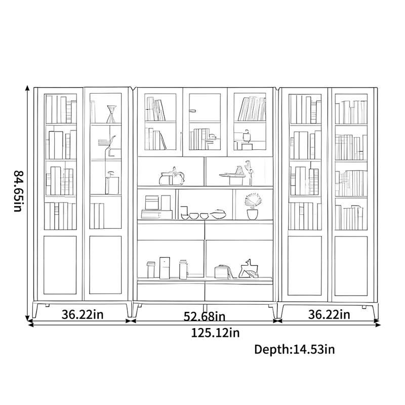 Bibliothèque de rangement simple de style chinois