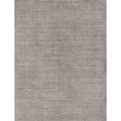 Tapis en laine / soie tissé à la main en taupe