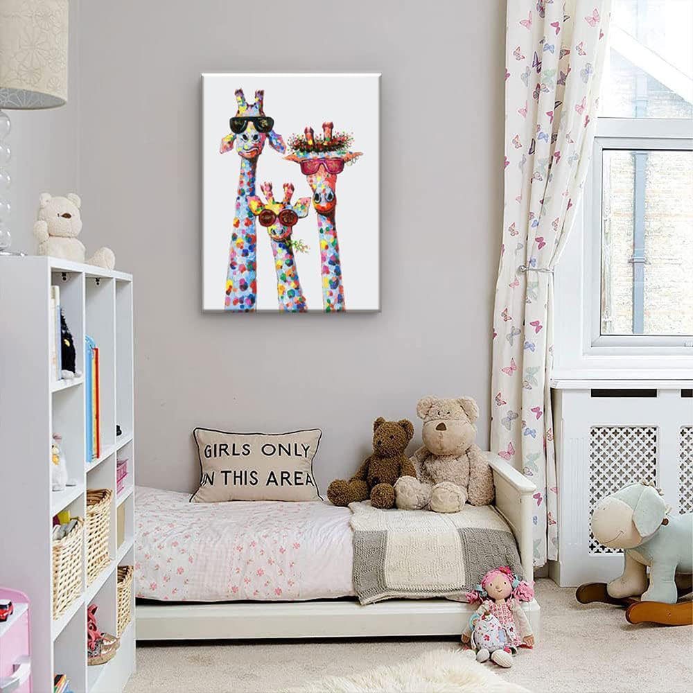 Bloomsbury Market Giraffe Family Canvas Wall Art Animal Poster Prints ...