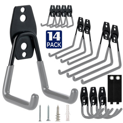 14-Pack Utility Garage Hooks For Hanging- Heavy Duty Garage Wall Hooks, Wall Mount Hooks, Garage Storage Hooks Organization Tool,Orange