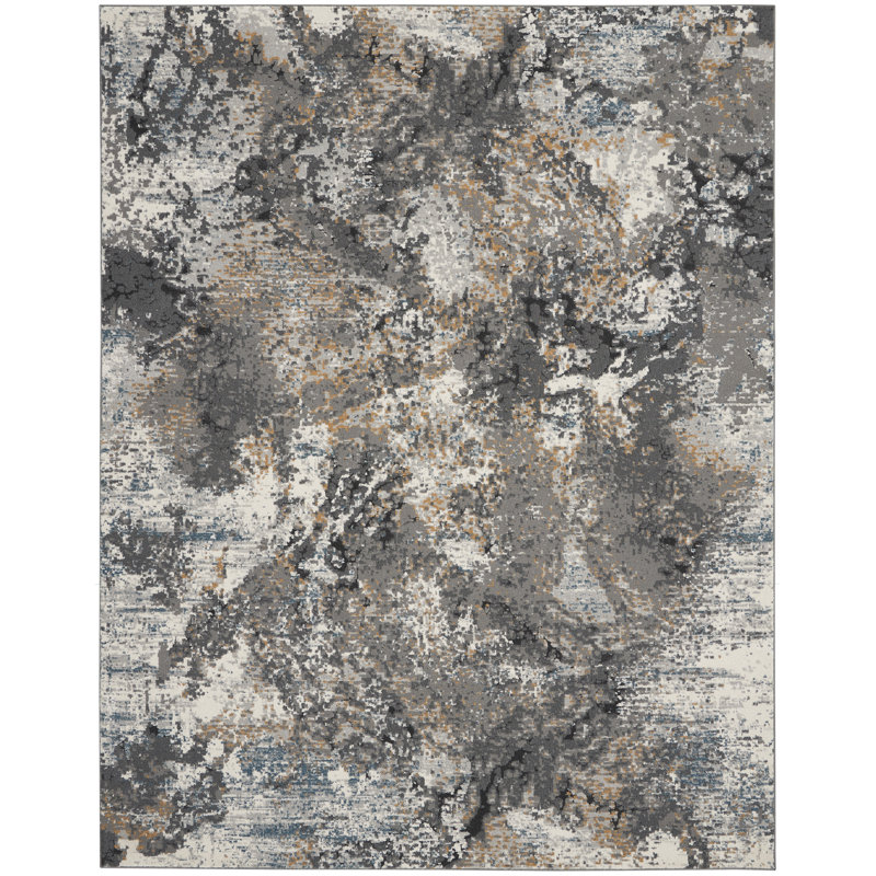 Tapis contemporain gris contemporain, Rectangle 9 pi x 12 pi